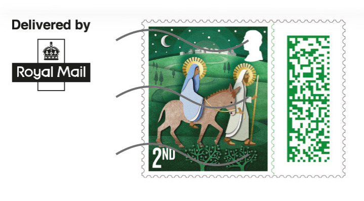 Royal Mail Christmas nativity 2nd class stamp